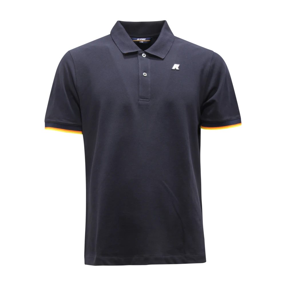 K-Way Men's Blue Polo Shirts, 2XL, Vincent Pique Shirt