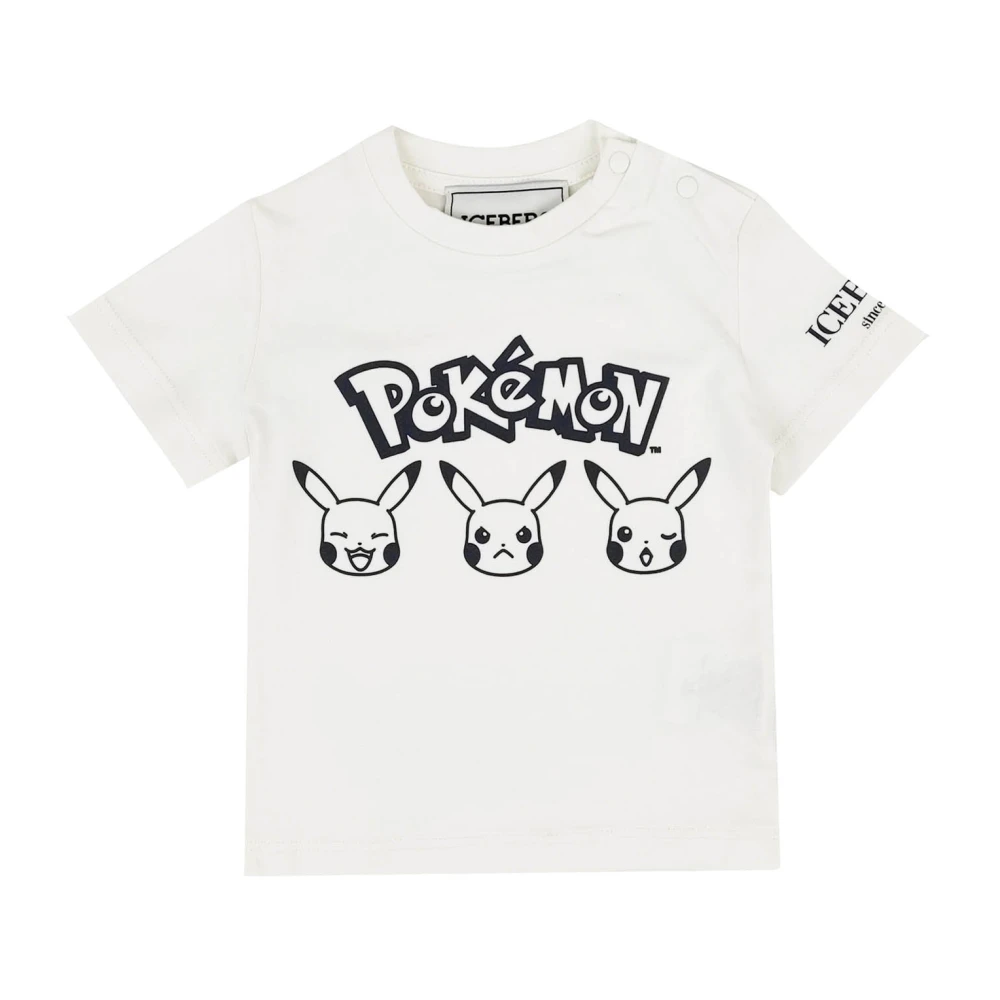 Iceberg Boys White Kids Short Sleeve T-Shirts, 6 M, Cotton Jersey T-Shirt