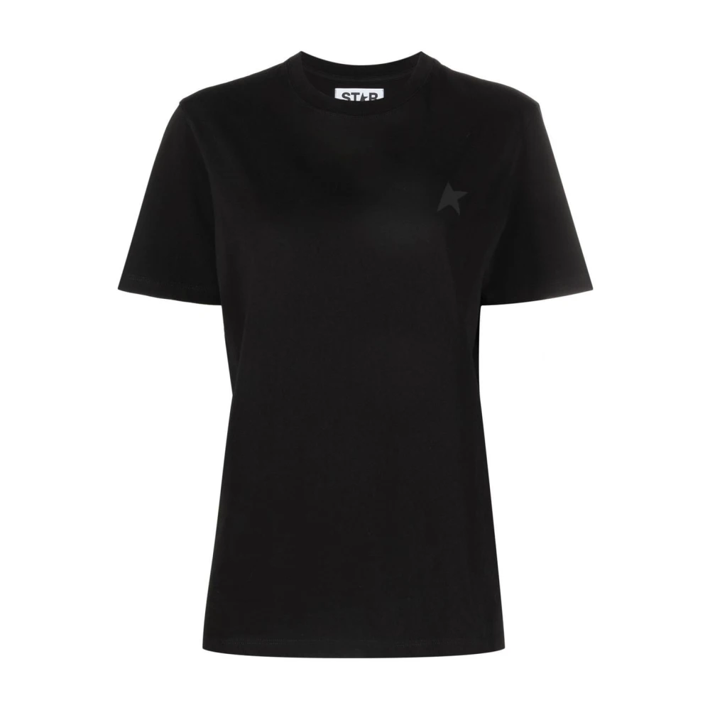 Golden Goose Women's Black T-Shirts, S, Logo Print Cotton T-Shirt