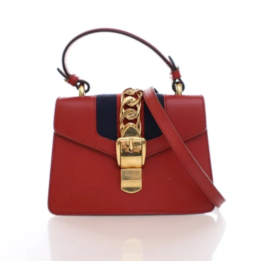 Gucci Vintage Pre-owned Leather handbags Red Dames