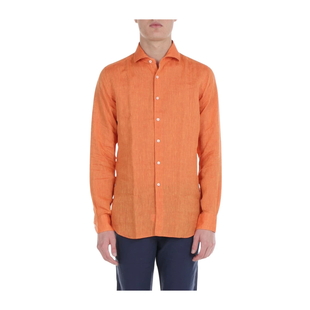 Xacus Ierse Linnen Overhemd Orange Heren