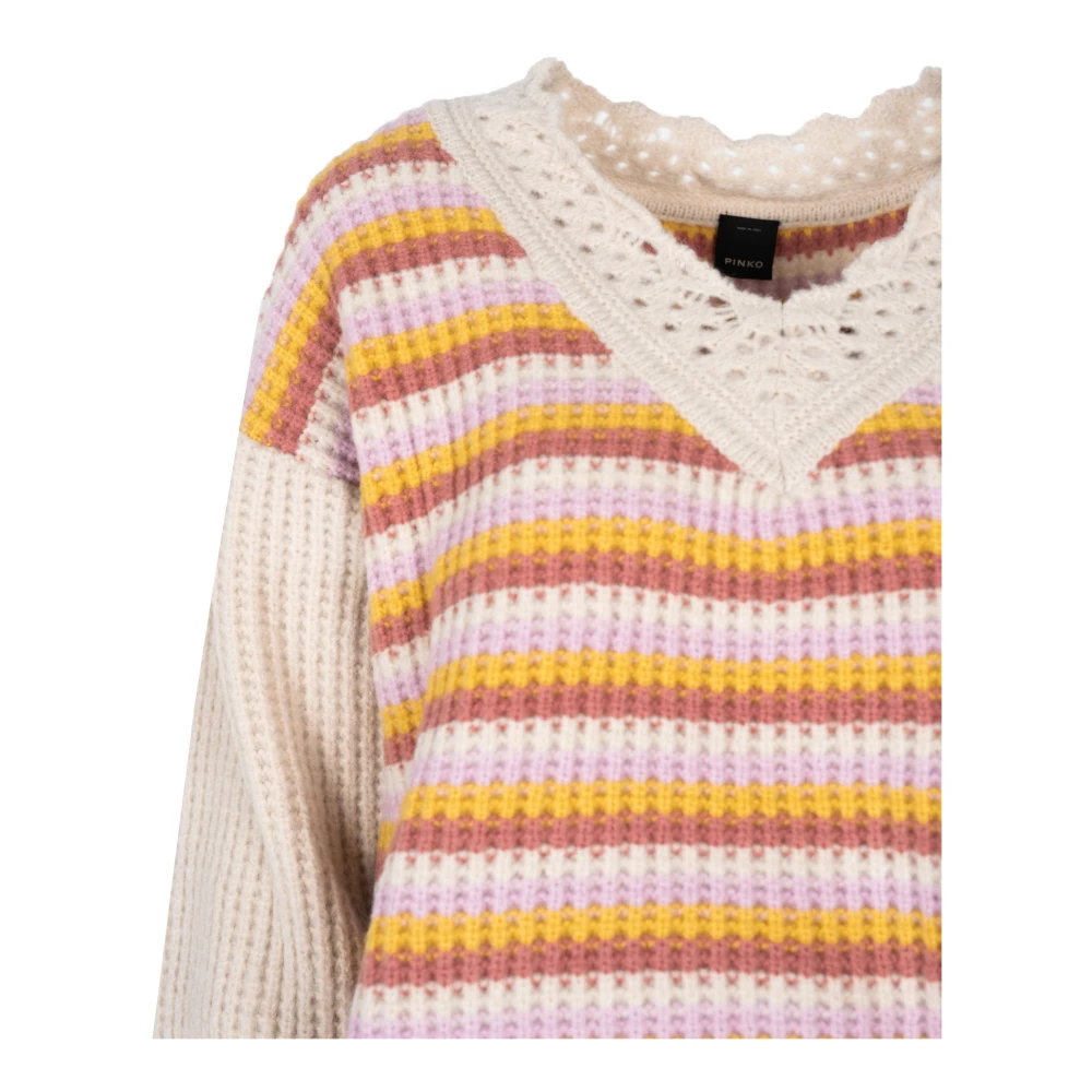 pinko Kleurrijke Kant Stijl Trui Multicolor Dames