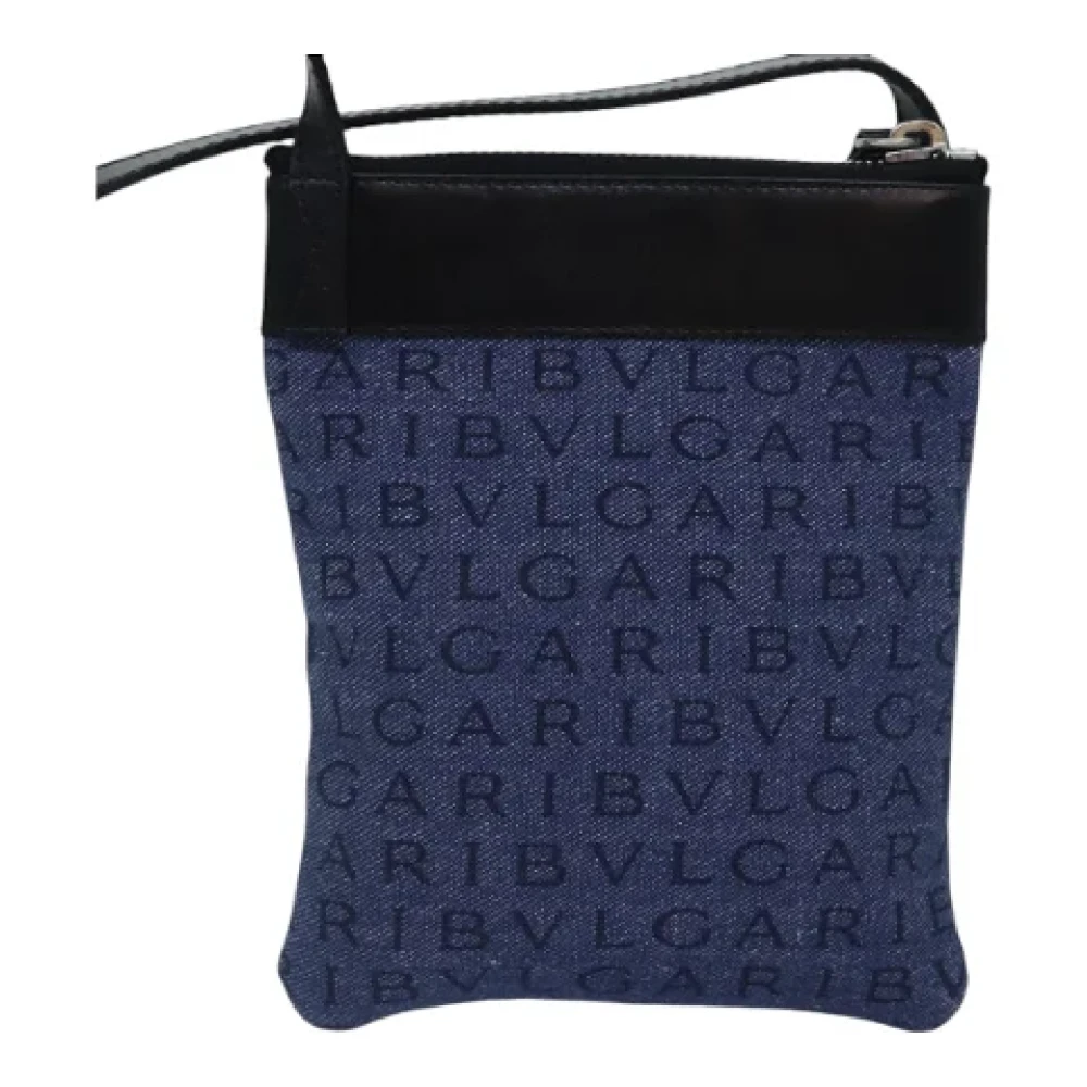 Bvlgari Vintage Pre-owned Canvas shoulder-bags Blue Dames