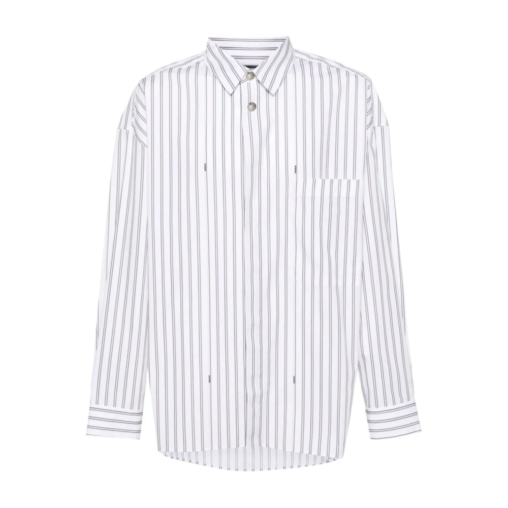 Jacquemus Verticaal Gestreept Katoenen Overhemd White Heren