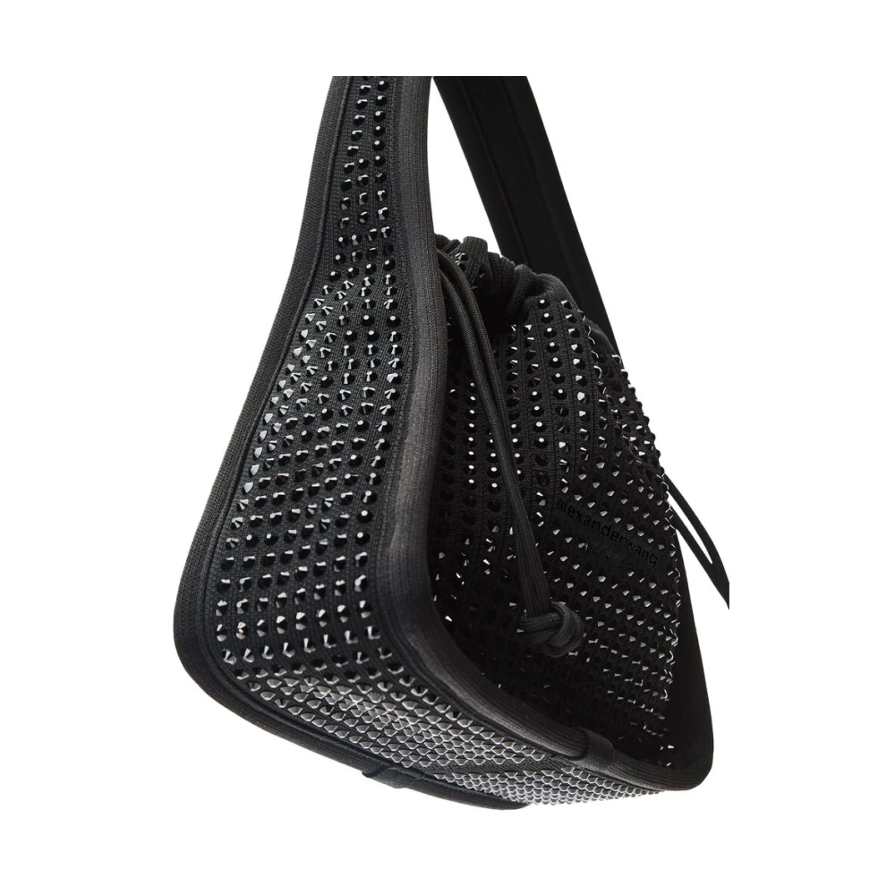 alexander wang Zwarte Kristalversierde Trekkoordtas Black Dames