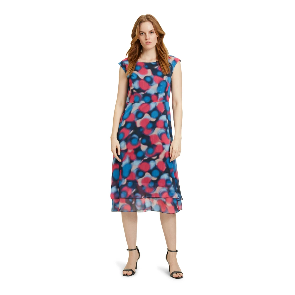 Betty & Co Stijlvolle Midi Jurk met Patronen Multicolor Dames