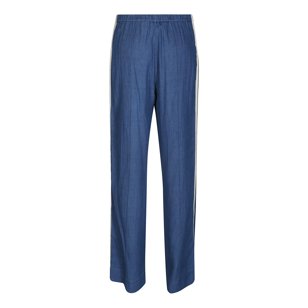 Palm Angels Chambray Track Pants Blue Dames