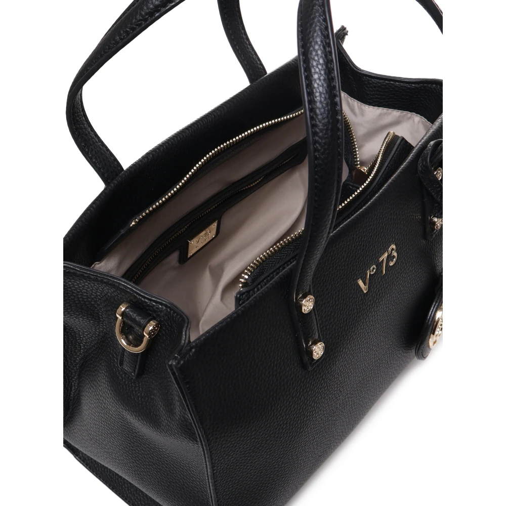 V73 Ecoleather Zwarte Tas met Verstelbare Band Black Dames