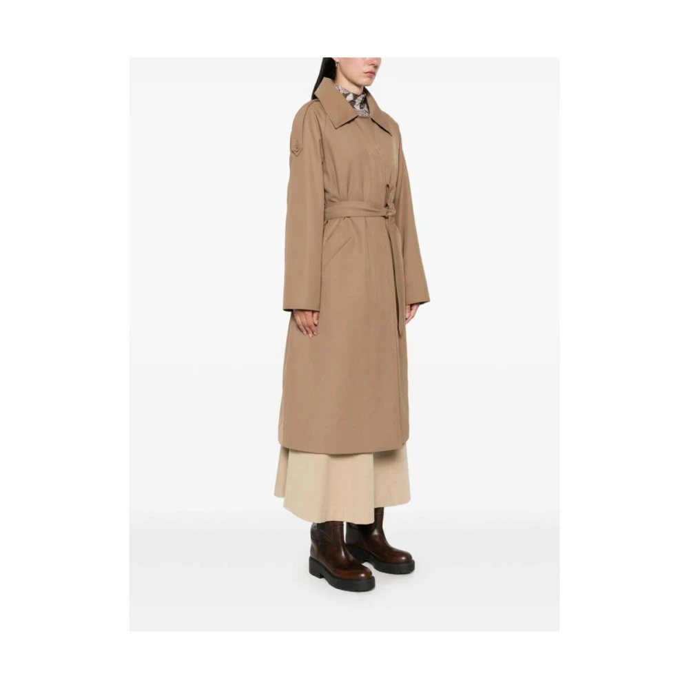 Herno Jersey Texture Belted Coat Brown Dames