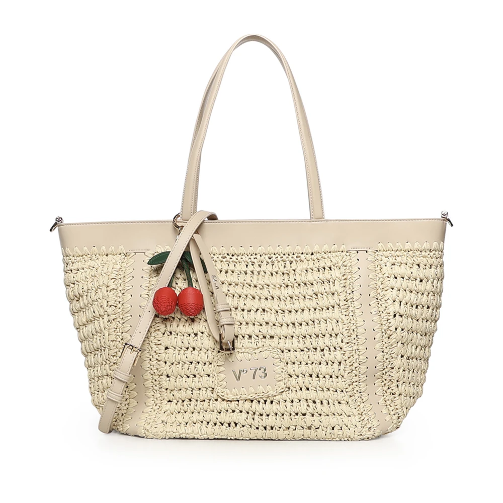 V73 Damen Beige Tote Bag