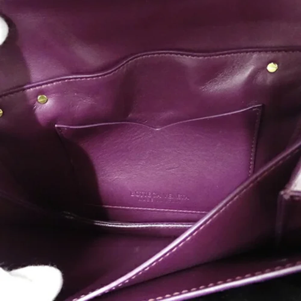 Bottega Veneta Vintage Pre-owned Leather shoulder-bags Purple Dames