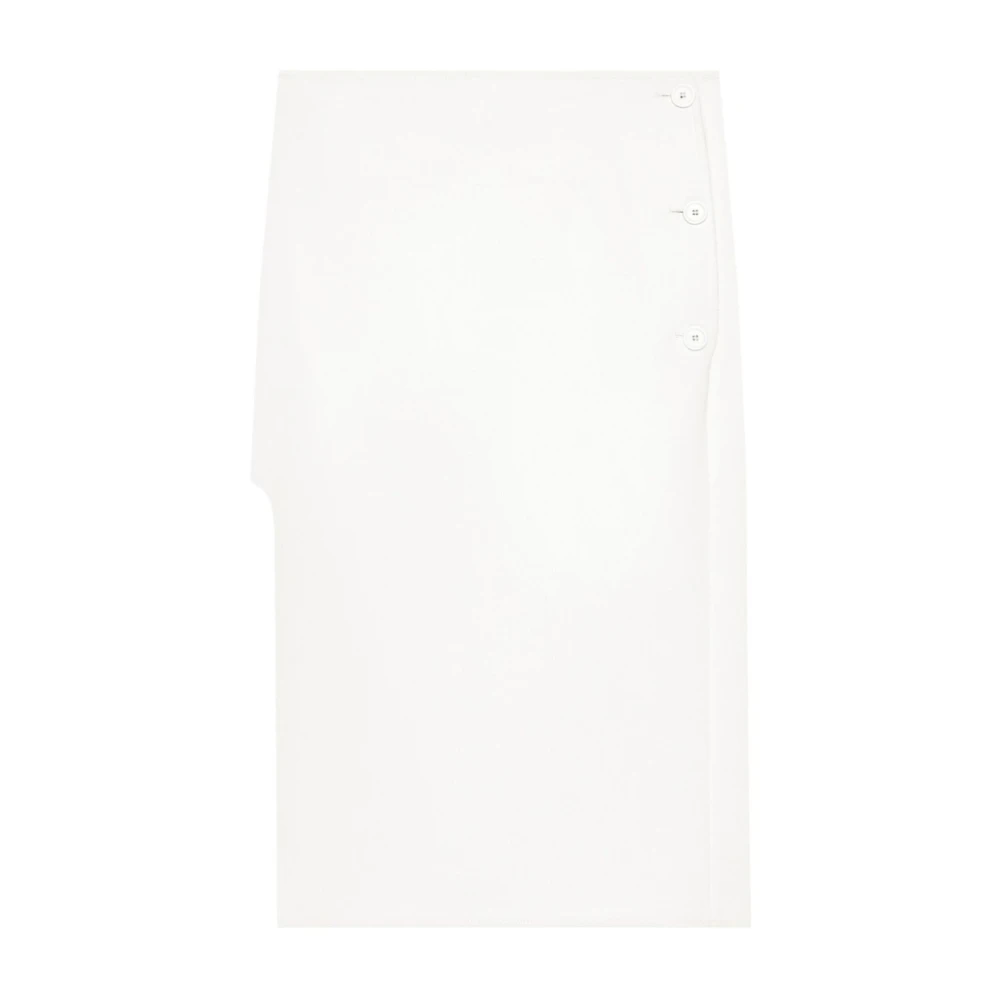 Courrèges Crepe Lange Midi Rok White Dames