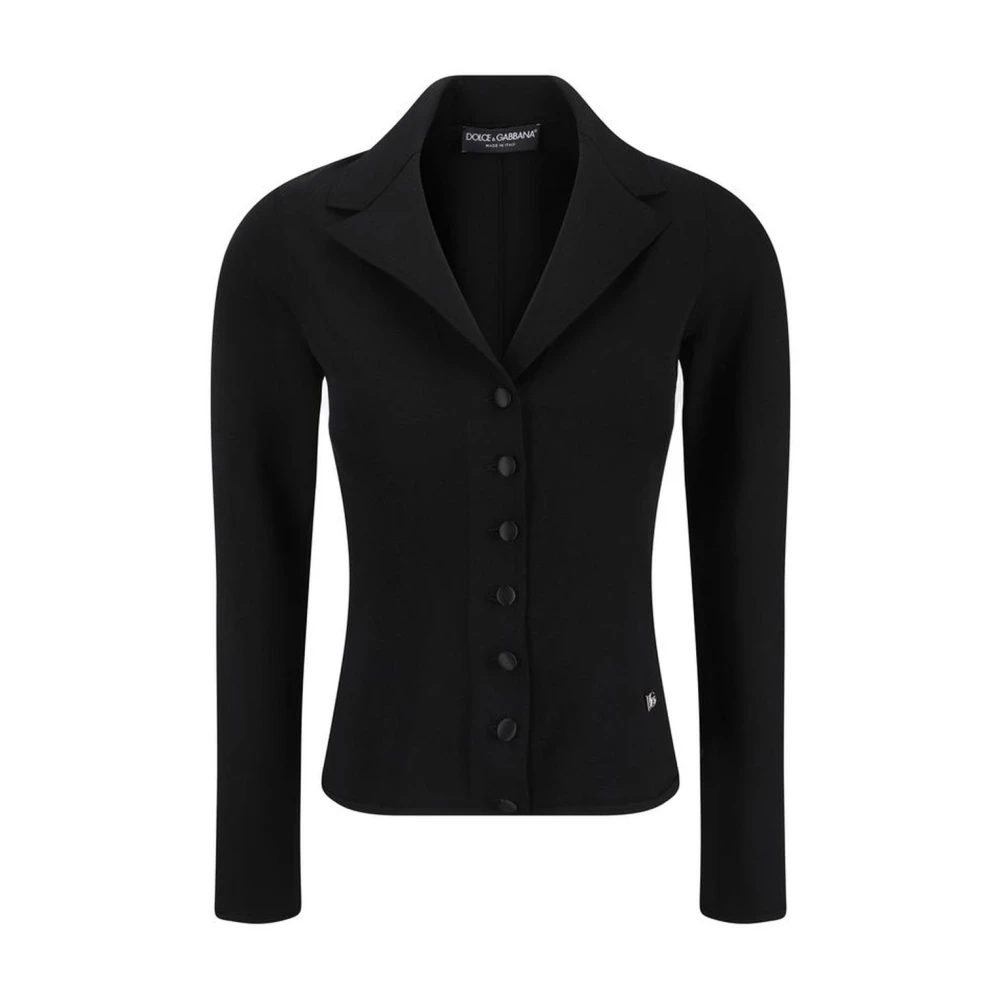 Dolce & Gabbana Stijlvolle Blazer met 3D Applique Black Dames