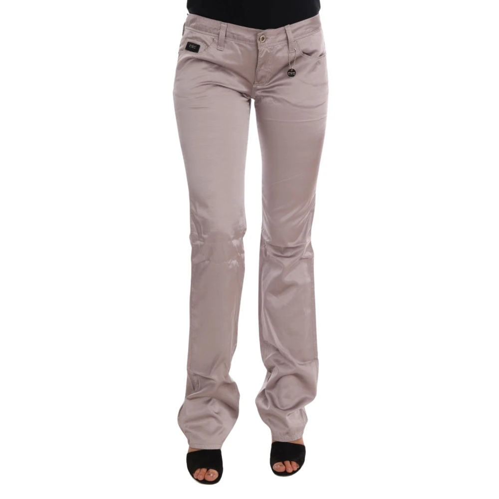 Costume National Women's Beige Slim Fit Designer Jeans - Slim-Fit Trousers - W26- Trousers