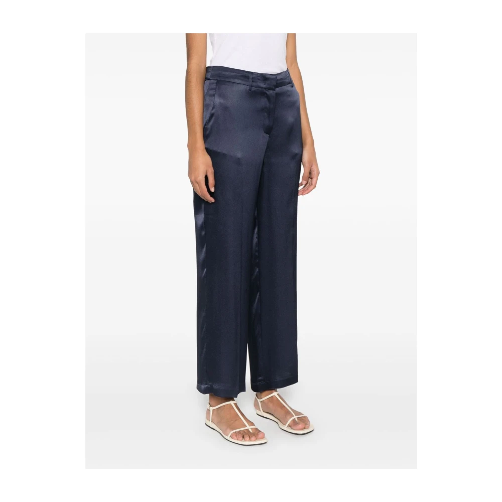 Semicouture Blauwe Broek met Riemlussen Blue Dames