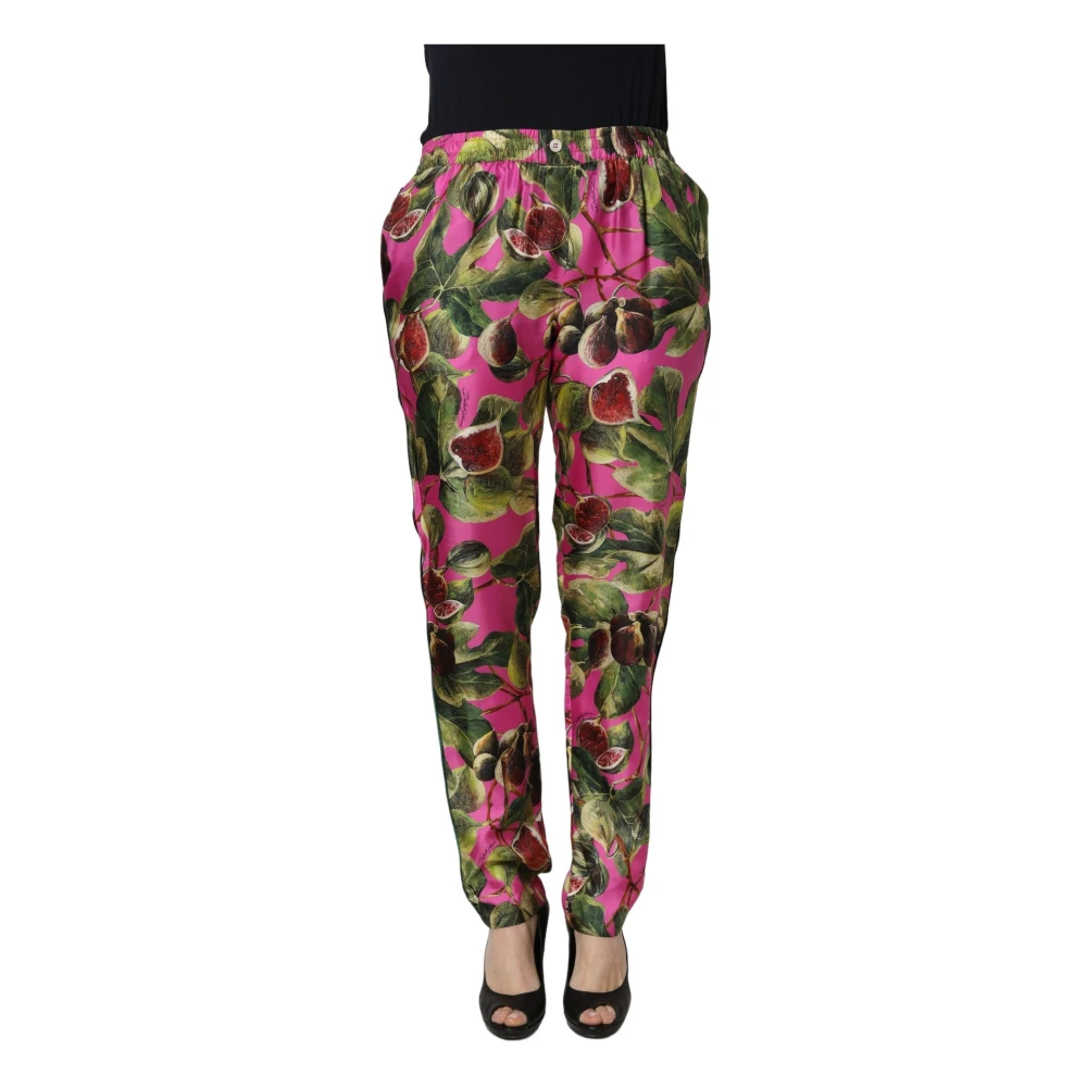 Dolce & Gabbana Women's Multicolor Slim-Fit Trousers, S, Tapered Trousers