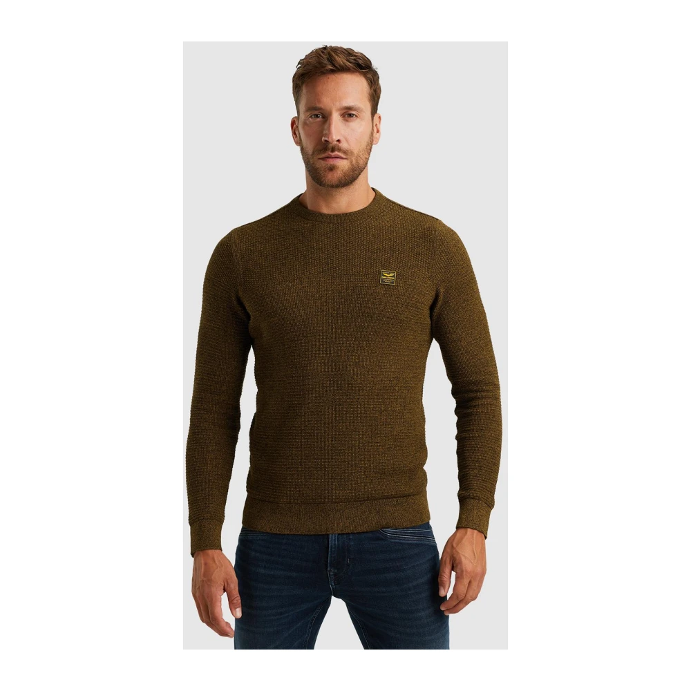 PME Legend Gestructureerde katoenen trui Brown Heren