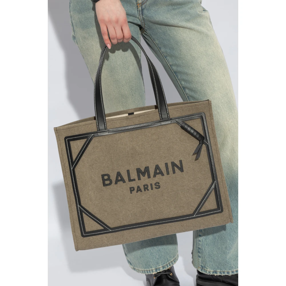Balmain Shopper tas met logo Green Dames