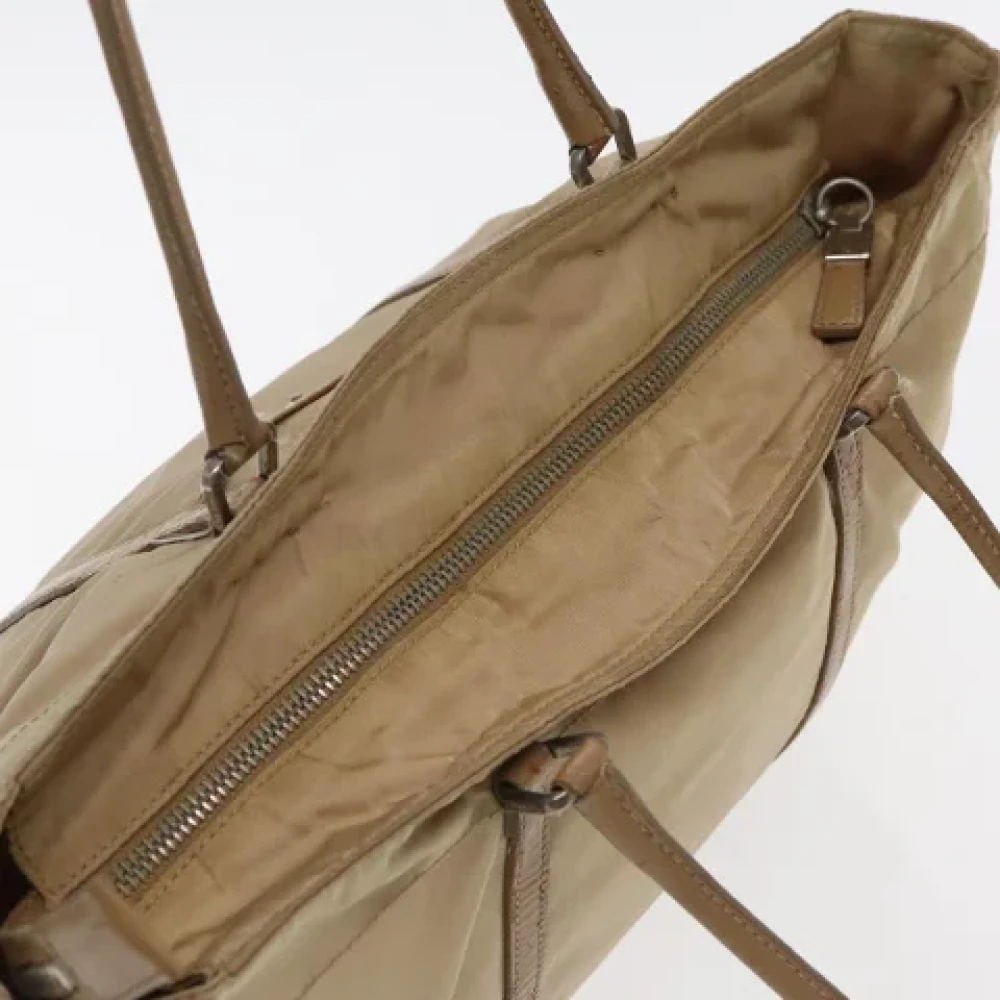 Prada Vintage Pre-owned Nylon prada-bags Beige Dames