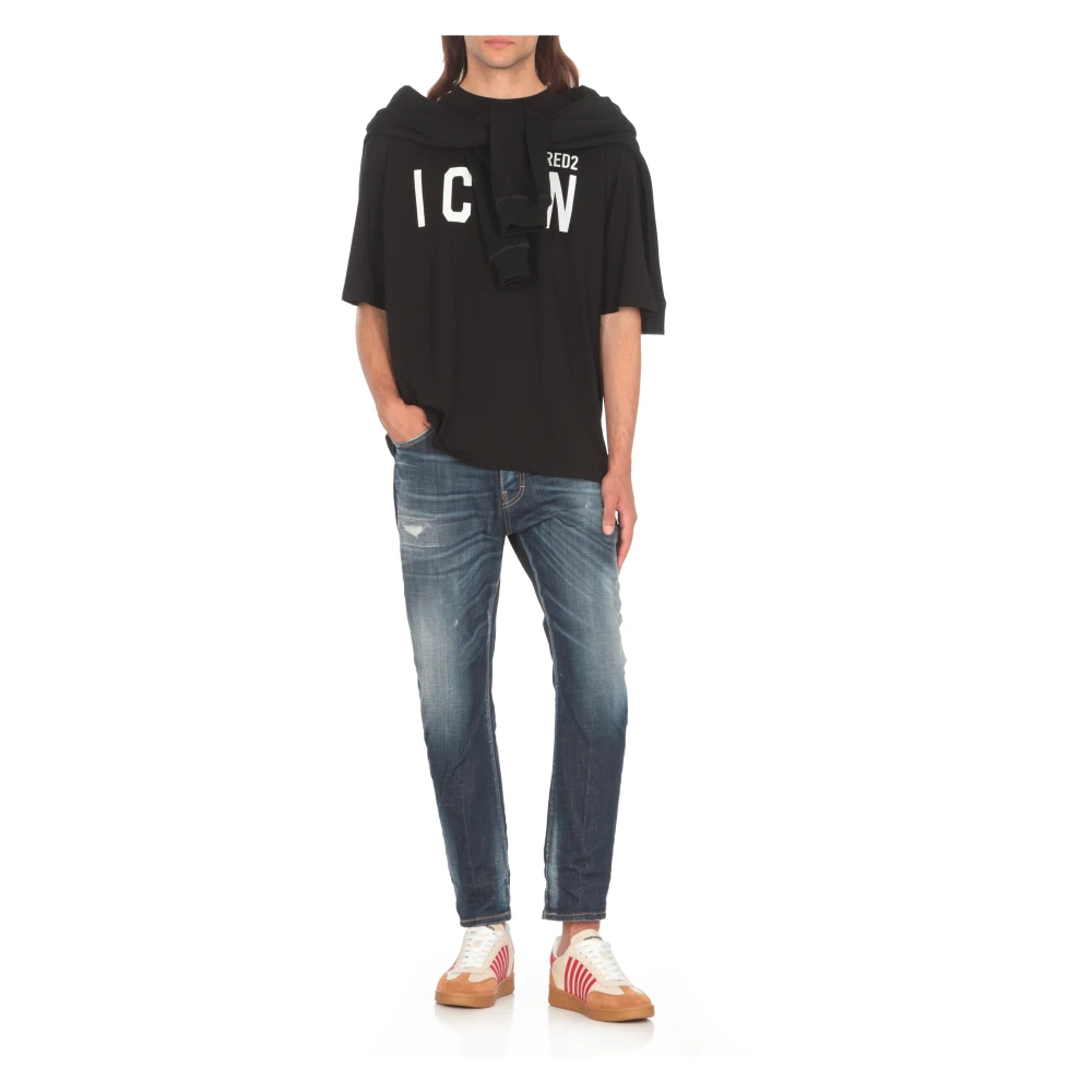Dsquared2 Zwart T-shirt met logoprint Black Heren