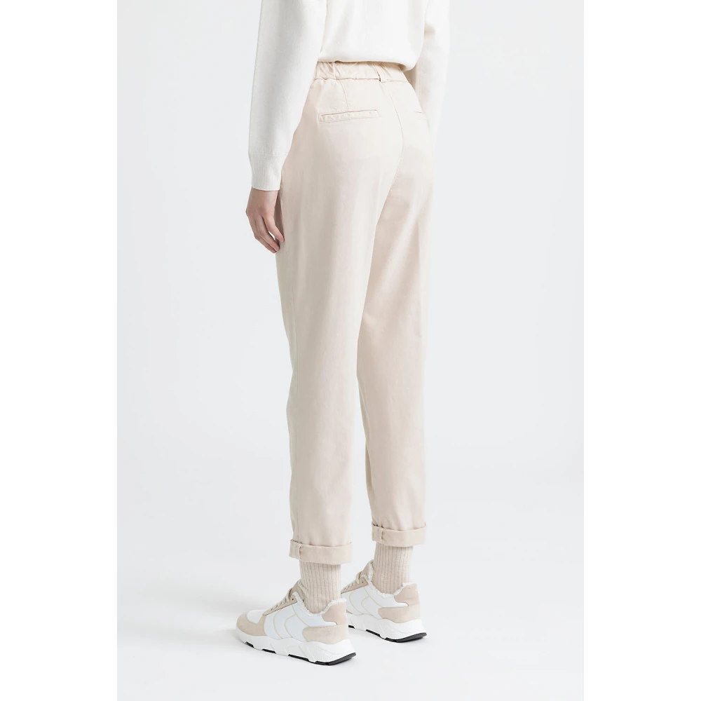 PESERICO Perzikkleurige gabardine wortelbroek Beige Dames