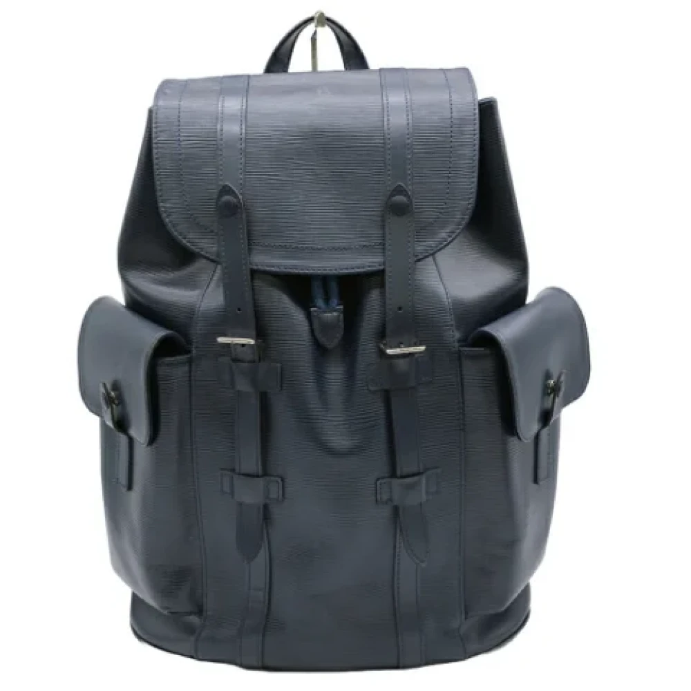 Louis Vuitton Vintage Pre-owned Leather backpacks Blue Dames
