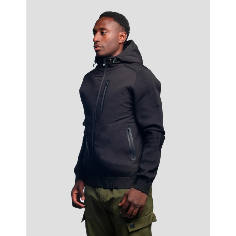 Outhere Zwarte Zip Hoodie Combi Stijl Black Heren
