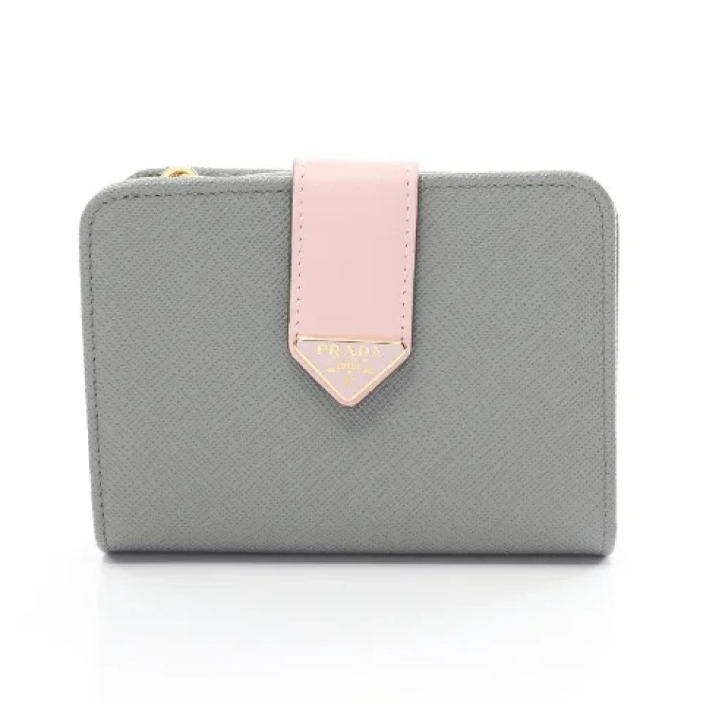 Prada Vintage Pre-owned Leather wallets Gray Dames