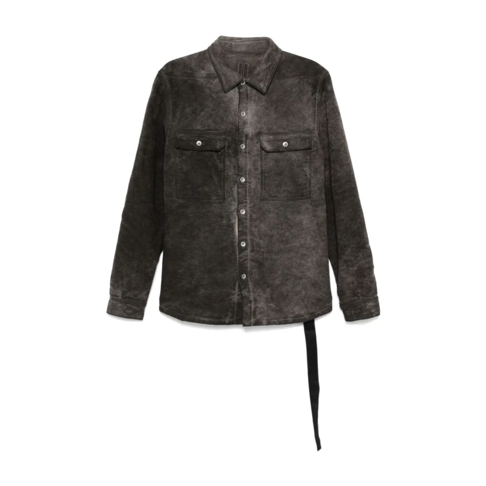 Rick Owens Gewatteerd denim jack Gray Heren