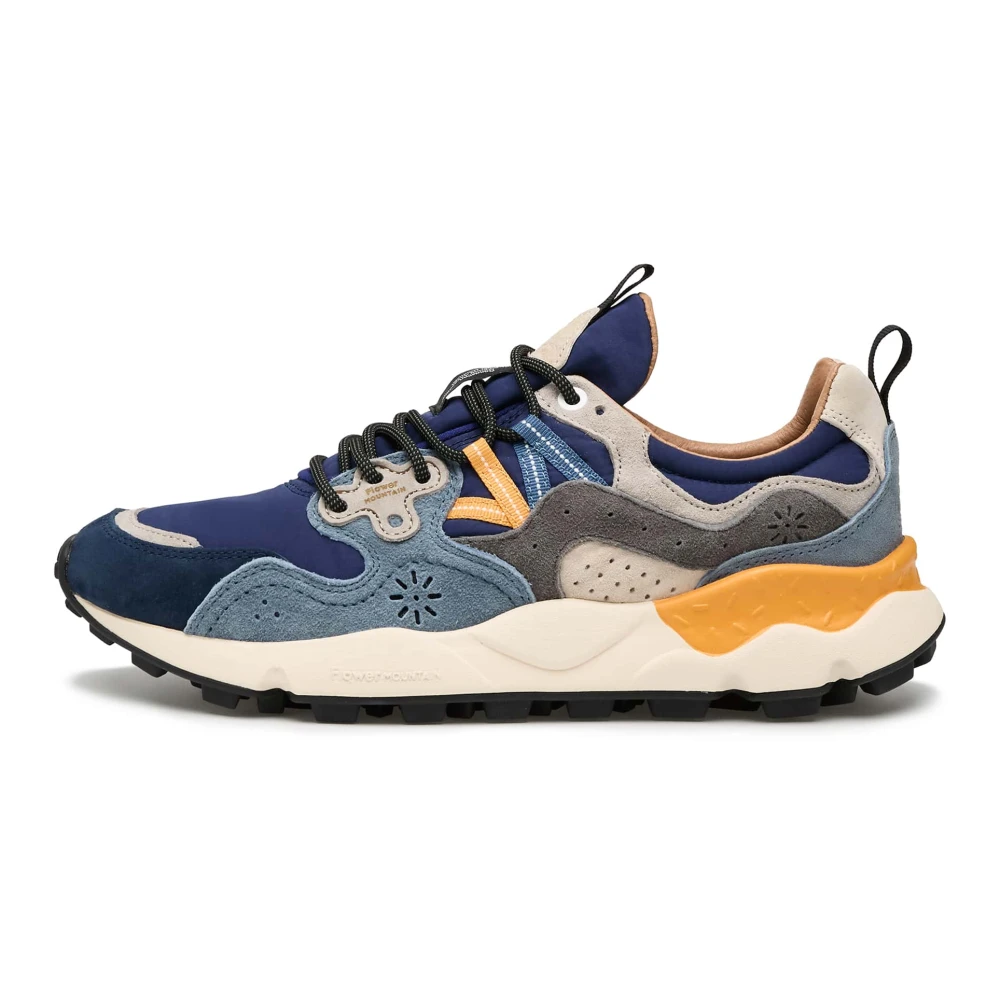 Flower Mountain Suede and technical fabric sneakers Yamano 3 MAN Heren Schoenen Blauw