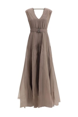 robe-longue-en-soie-avec-plisse