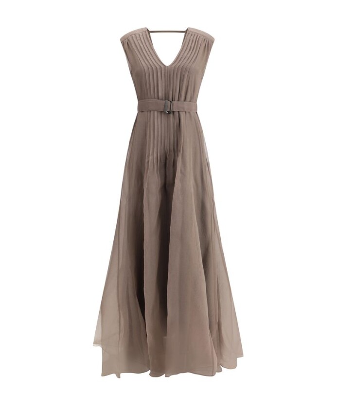 robe-longue-en-soie-avec-plisse