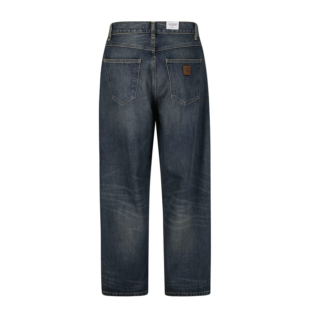 Carhartt WIP Wijde katoenen jeans met zakken Blue Dames