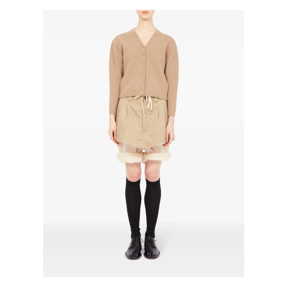 Maison Margiela Beige Wol V-hals Vest Beige Dames