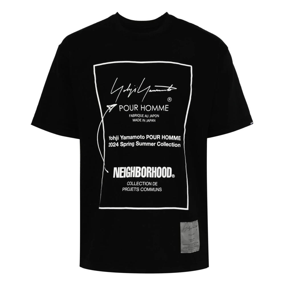 Yohji Yamamoto Logo-Print Katoenen T-Shirt Black Heren