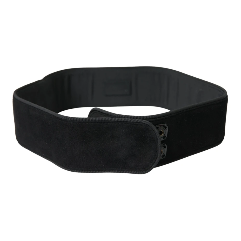 Dolce & Gabbana Elegante Suède Taille Riem in Tijdloos Zwart Black Dames
