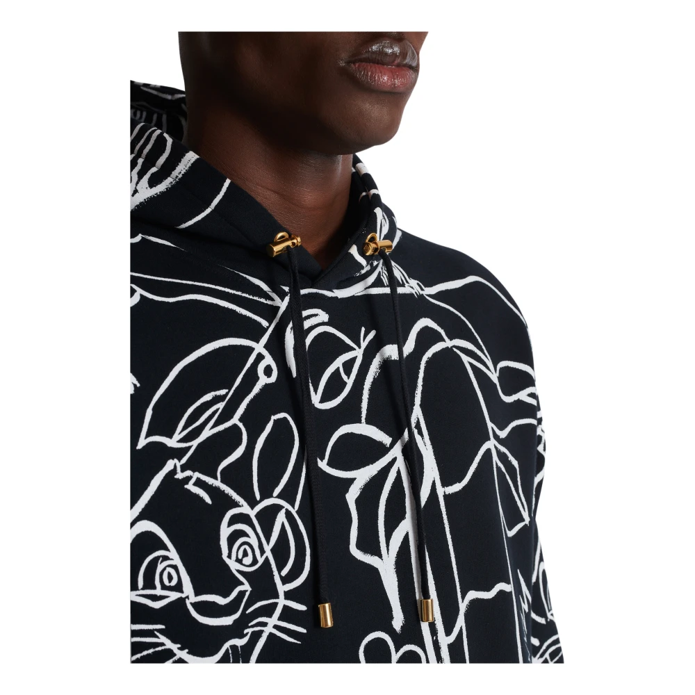 Balmain Disney x : The Lion King Hoodie met print kind Black Heren