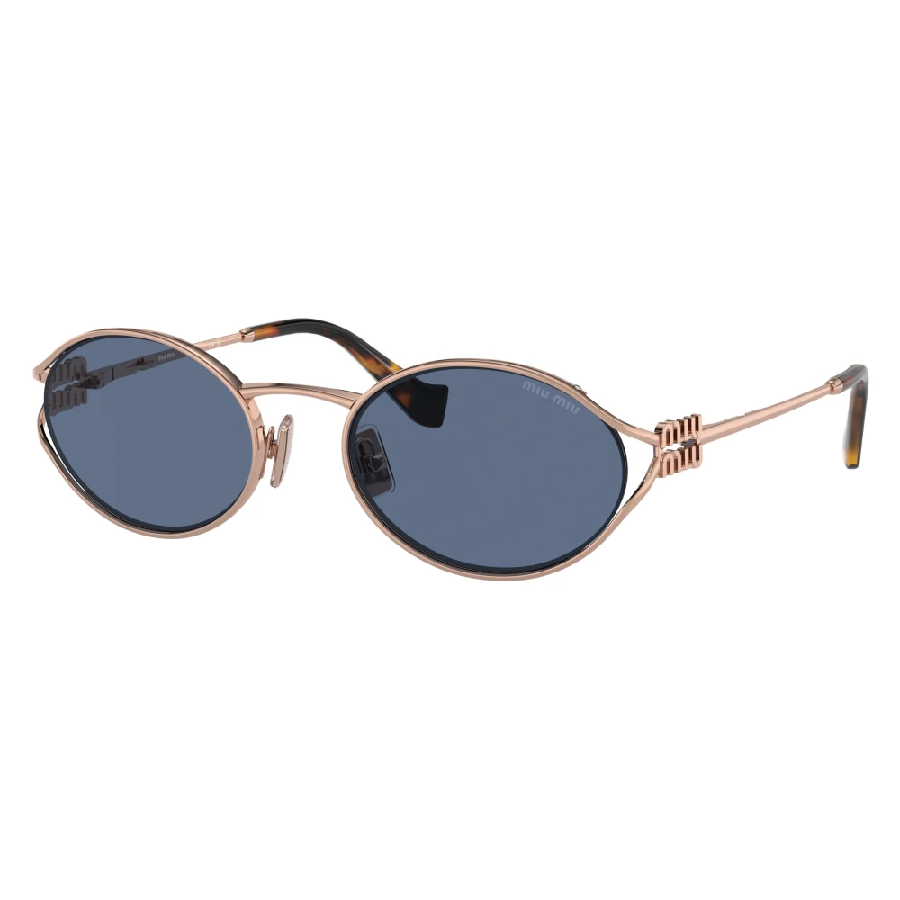 Miu Miu Women's Blue Woman Mu 52Ys Zvf1v1 Sunglasses Metal Pink Round Normal - Image 5