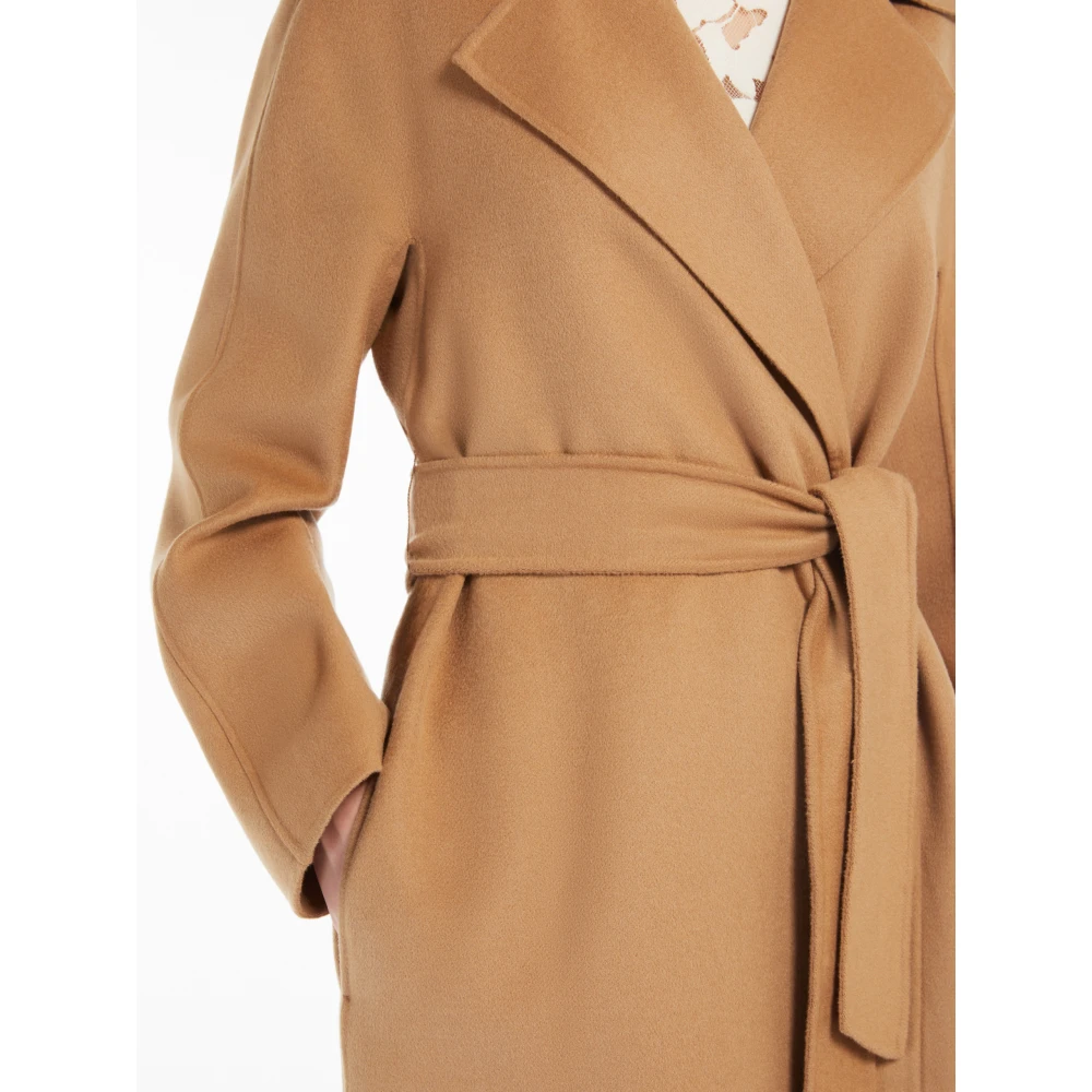 Max Mara Studio Bruine Omslagjas met Riem Brown Dames