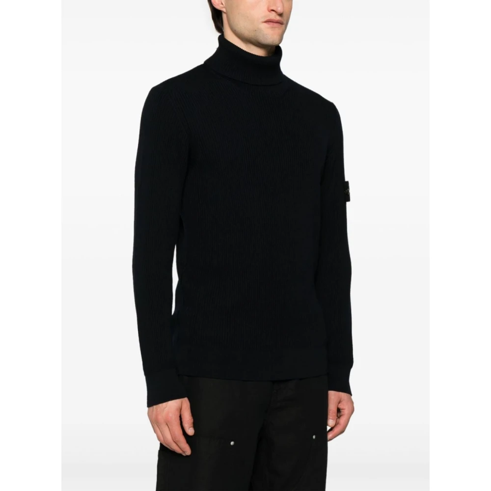 Stone Island Blauwe Sweater Collectie Black Heren