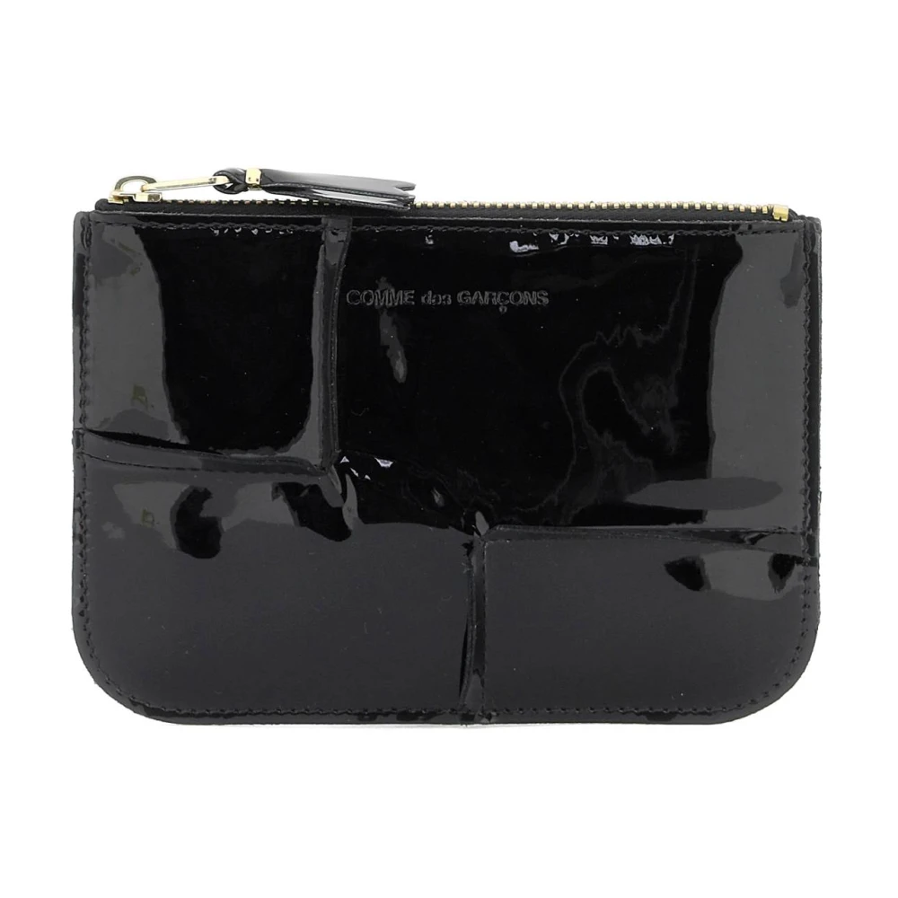 Comme des Garçons Rits Rondom Lakleren Portemonnee met Rits Black Dames