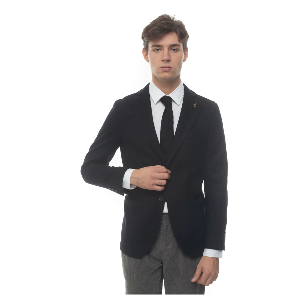 Paoloni Jacket without lining decostruita Black Heren