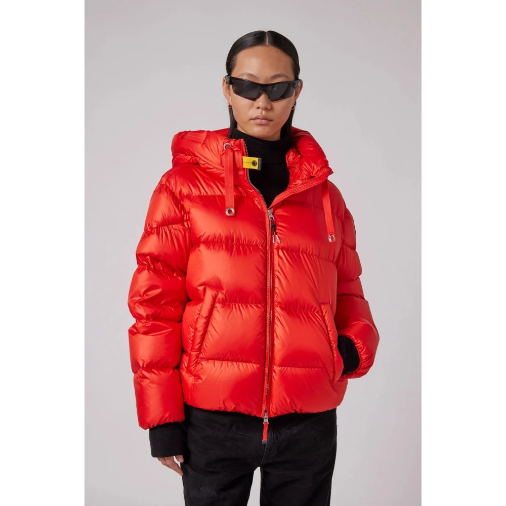 Parajumpers Korte rode donsjack met capuchon Red Dames
