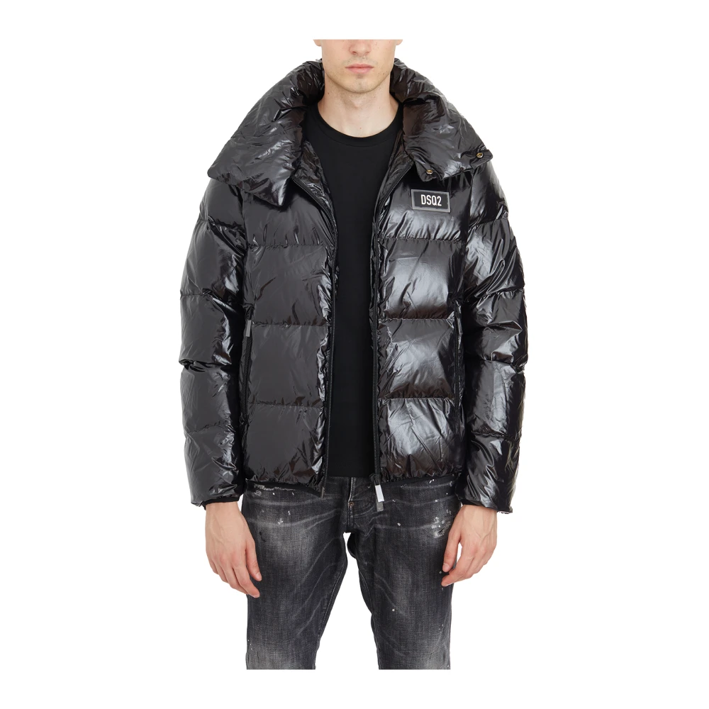 Dsquared2 Pufferjack met Logo Applicatie Black Heren