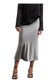 Hana satynowa spódnica srebrna