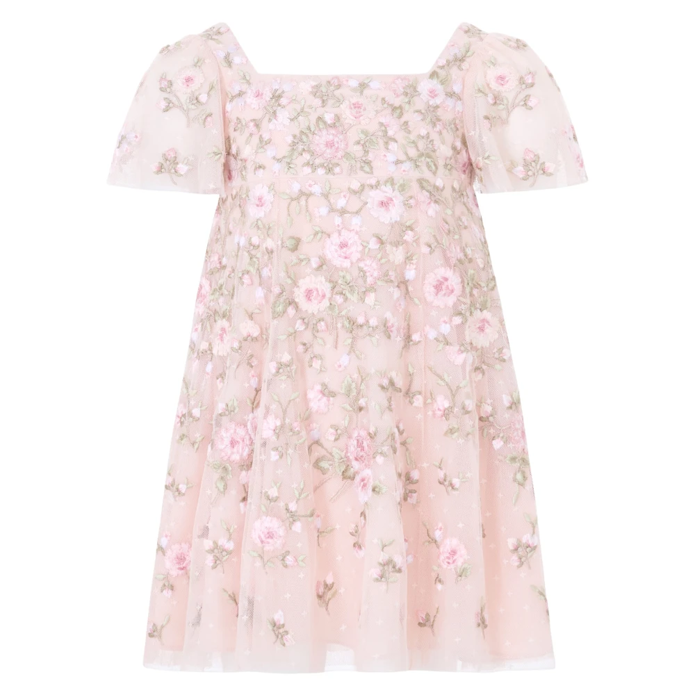 Needle & Thread Eden Rose Short Sleeve Dress - Unisex - Kids Occasion Wear - Pink - 6 Y | 116 Cm - Kids