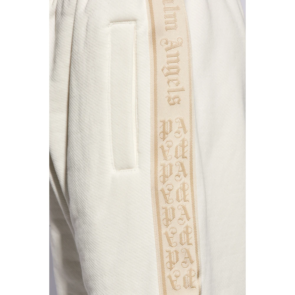 Palm Angels Shorts met logo Beige Heren