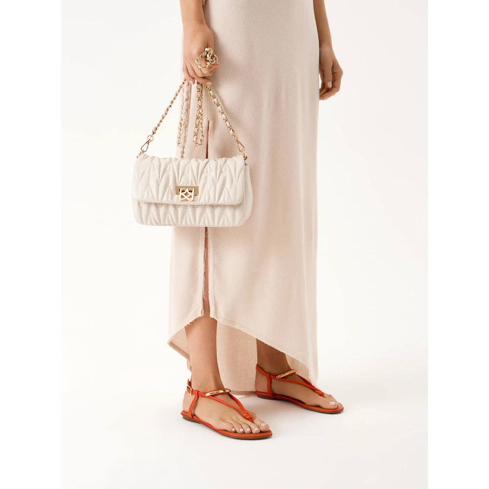 Kazar Gewatteerde Leren Schoudertas Beige Dames