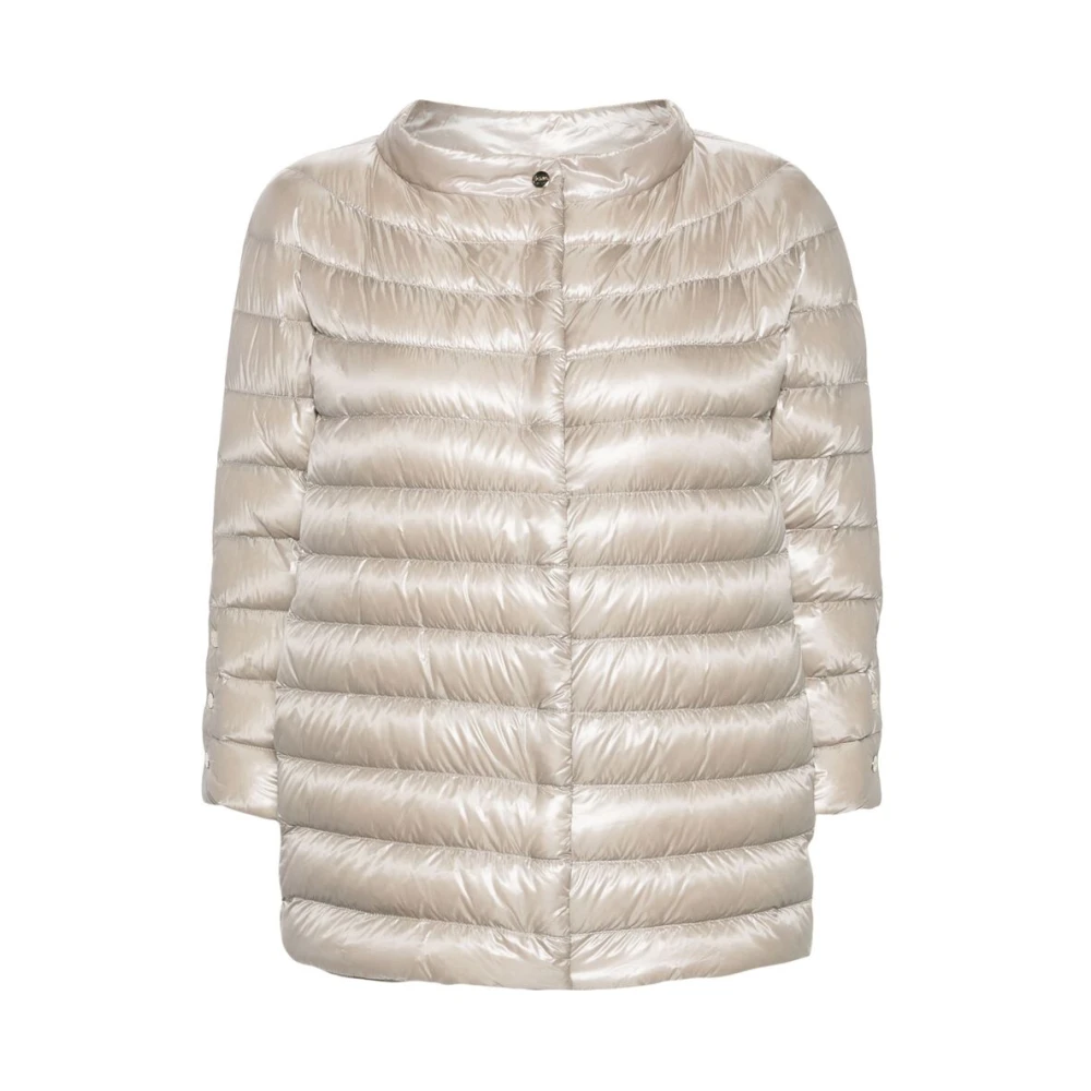 Herno Grijze Gewatteerde Jas High-Shine Gray Dames
