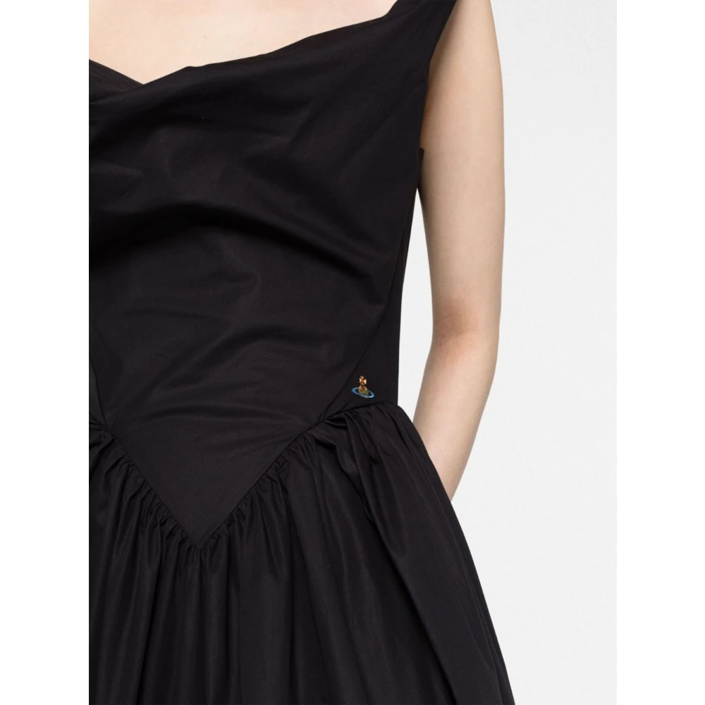 Vivienne Westwood Zwarte Cowl Neck Korset Jurk Black Dames